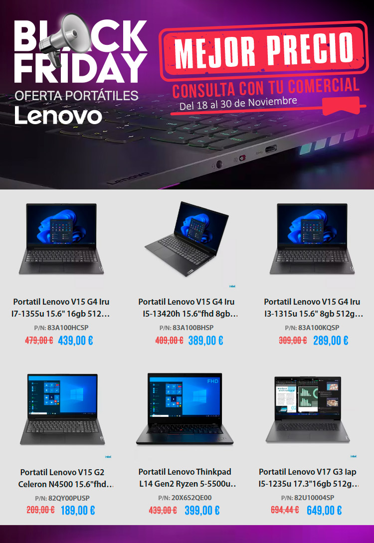 Oferta BF Portátiles Lenovo en Desyman